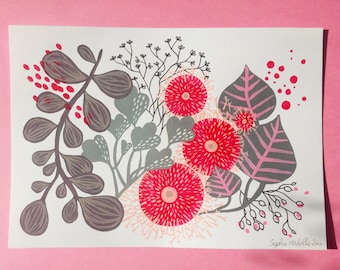 Floral 2- abstract - originale - abstract paint - wall decor
