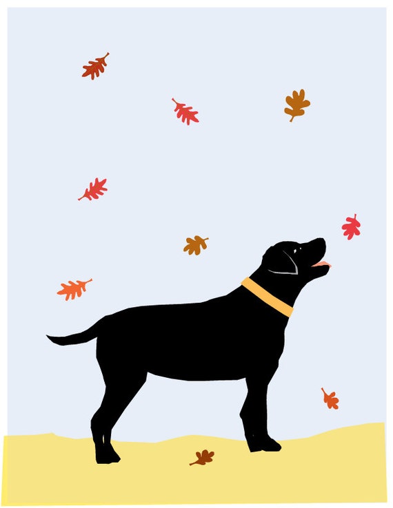 black lab fall pillow