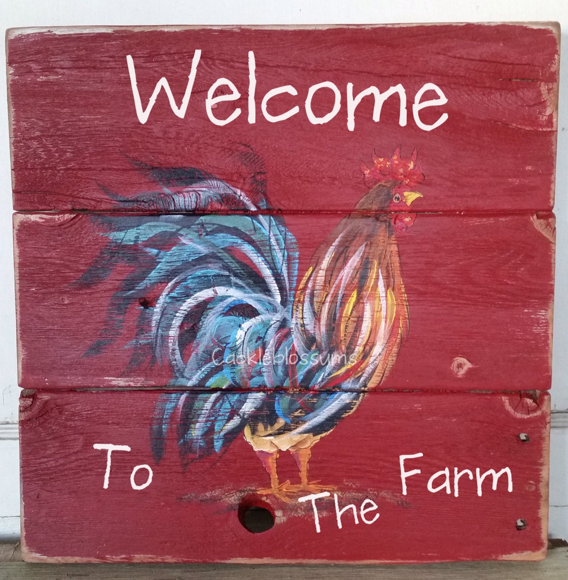 16 x 16 607 Rustic Wood Wall Decor Rooster