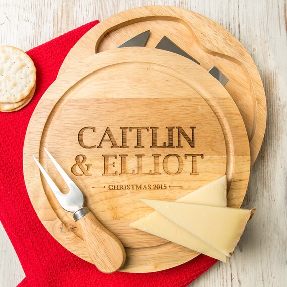 Couples Personalized Cheese Board and Knife Set personalised