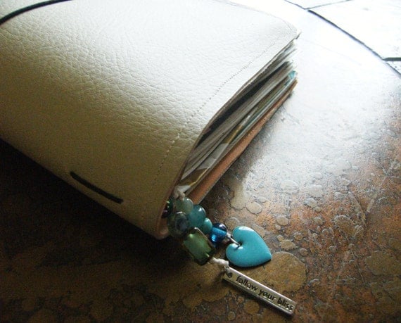 Follow Your Bliss Glass Acrylic Rainbow Agate Epoxy Traveler's Notebook Bookmark