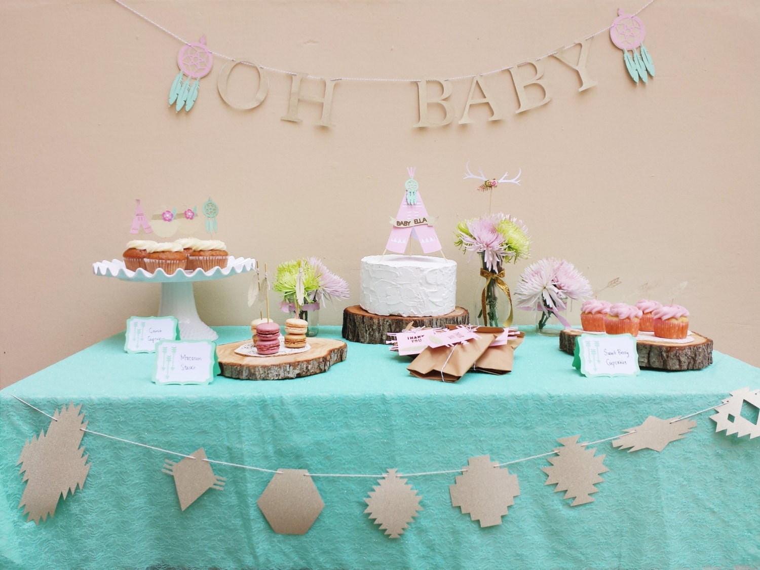 Boho Chic Baby Shower Decorations Package Southwestern