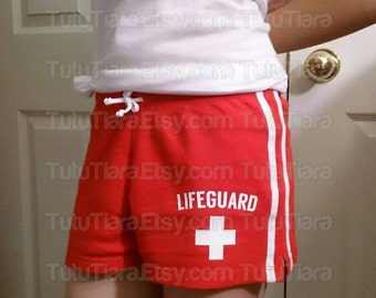 DIY Lifeguard Shirt, Shorts, Red or White Vinyl Iron-On Applique
