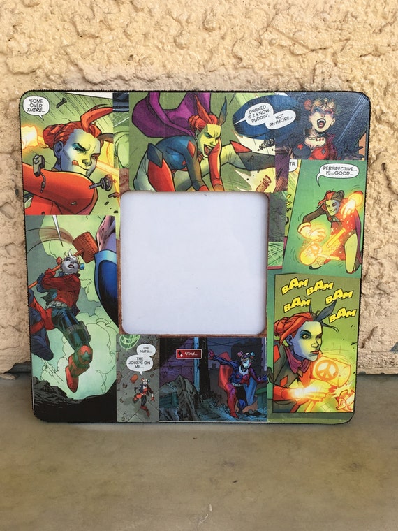 Harley Quinn Comic Themed Decoupage Picture Frame by Little1