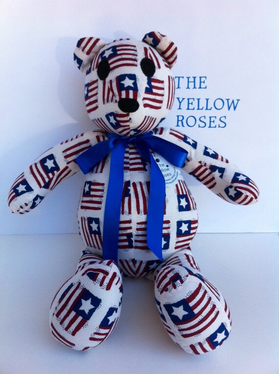 US Flag Teddy Bear handmade 17 Patriotic Bear by theyellowroses