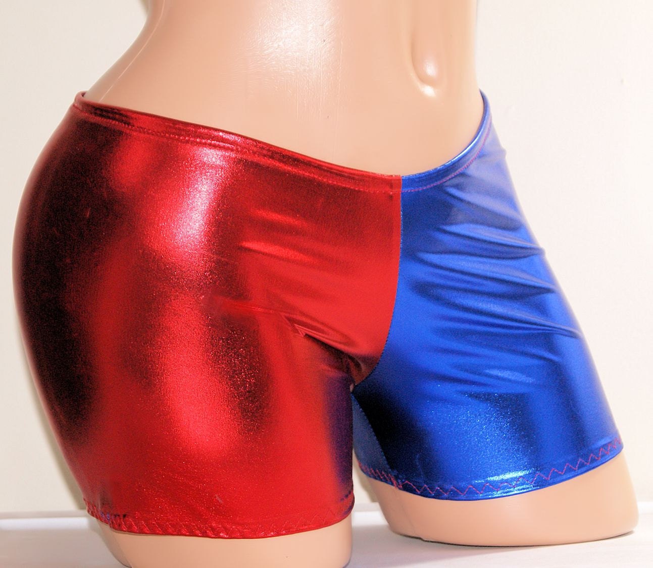 Harley Quinn Suicide Blue Red Longer Boy Shorts Adult All
