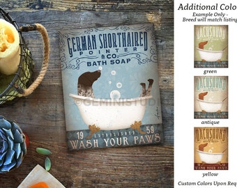 GSP German Shorthaired Pointer dog bath soap Company artwork on gallery wrapped canvas by Stephen Fowler