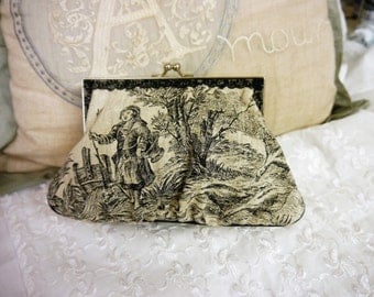 Clutch or Handbag - Toile de Jouy - French Rural Scene