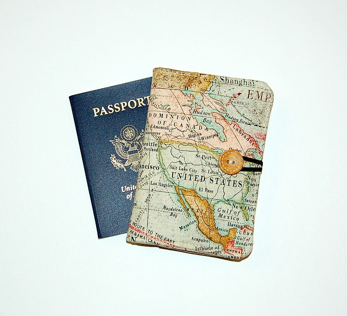 Passport Cover Wallet Travel Organizer World Map Expedition