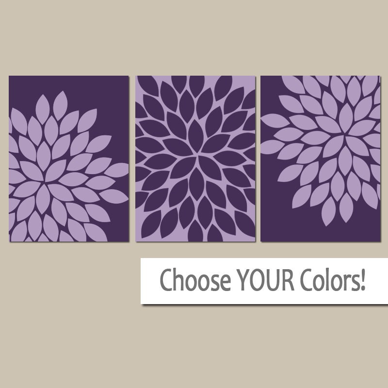 PURPLE Wall Art Bedroom Pictures CANVAS or Prints Purple