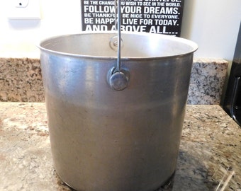 Rustic Milk Pail Farmhouse Bucket Primitive Shabby Chic Metal Bucket