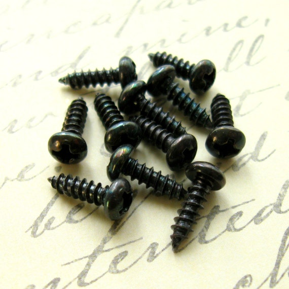 Black Wood Screws Set of 10 4 by 3/8 Steel with by LillianOlive