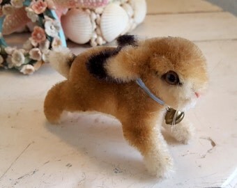 Vintage Steiff Mohair Bunny Rabbit with Ribbon And Bell