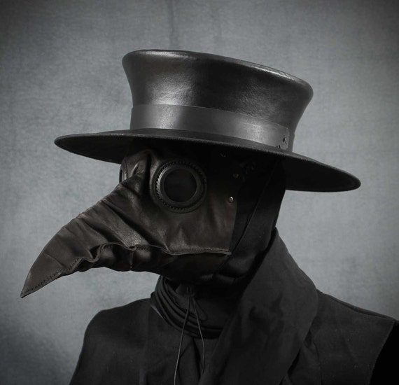 Plague Doctor Hat in Black Leather by TomBanwell steampunk buy now online