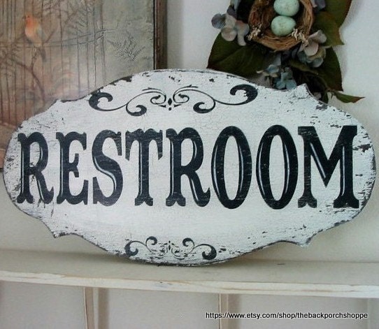 RESTROOM RESTROOM Signs Bathroom Signs Restroom Decor 24 x