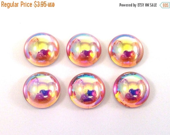 10% OFF 6 Shiny Rosaline AB 11mm Round Glass by myAtlantis on Etsy