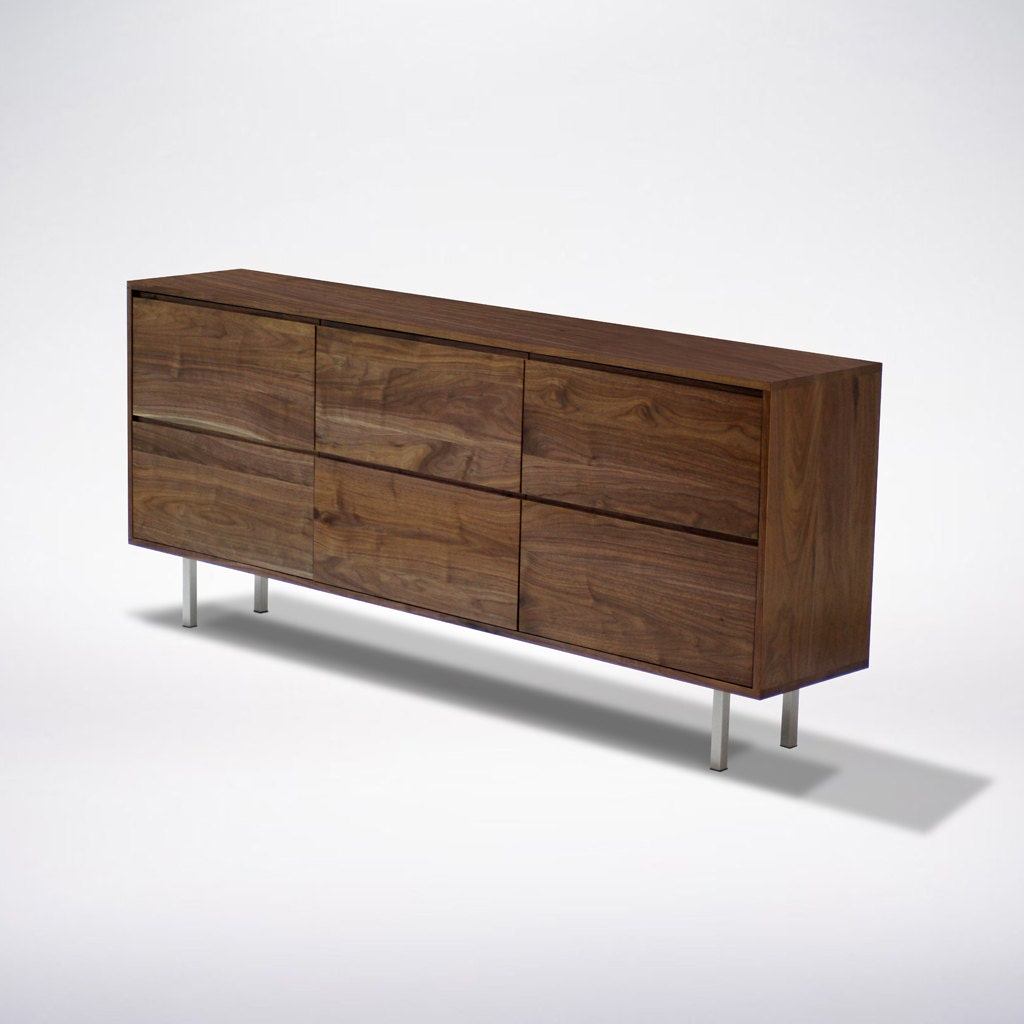 Modern Walnut dresser Solid Wood Handmade Organic Finish