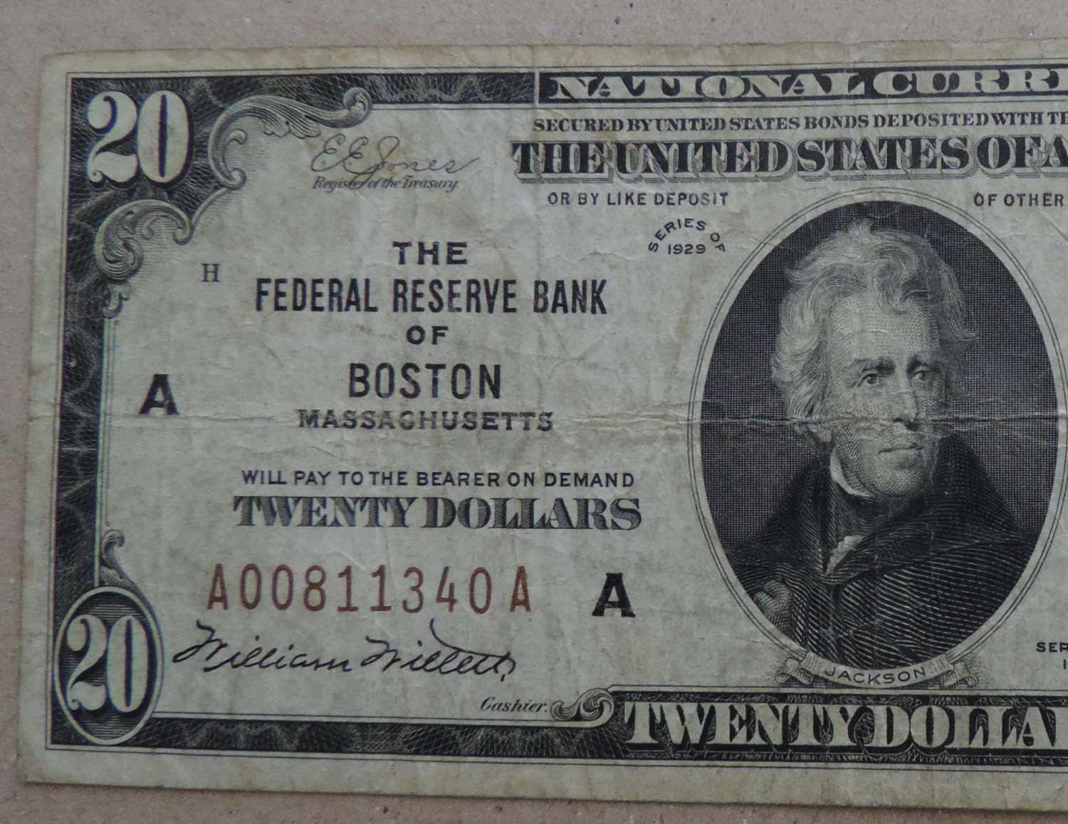 1929 20 Dollar Bill The Federal Reserve Bank of Boston