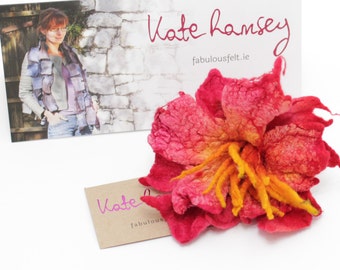 Felt brooch , felt flower brooch pin, silk flower, felted flower, pin flower, felt brooch, brooch, pin, Wool Flower Hair Clip, corsage