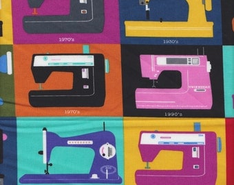 Timeless Treasures Sewing Machines in Multi - End of Bolt - Last 20 Inches