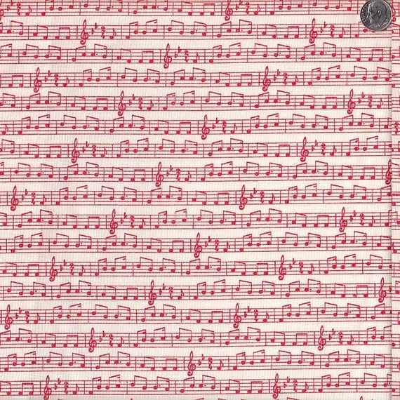 Moda Fabrics Apple Jack Music in Red Half Yard