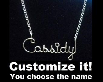 CUSTOM Silver Wire Name Necklace