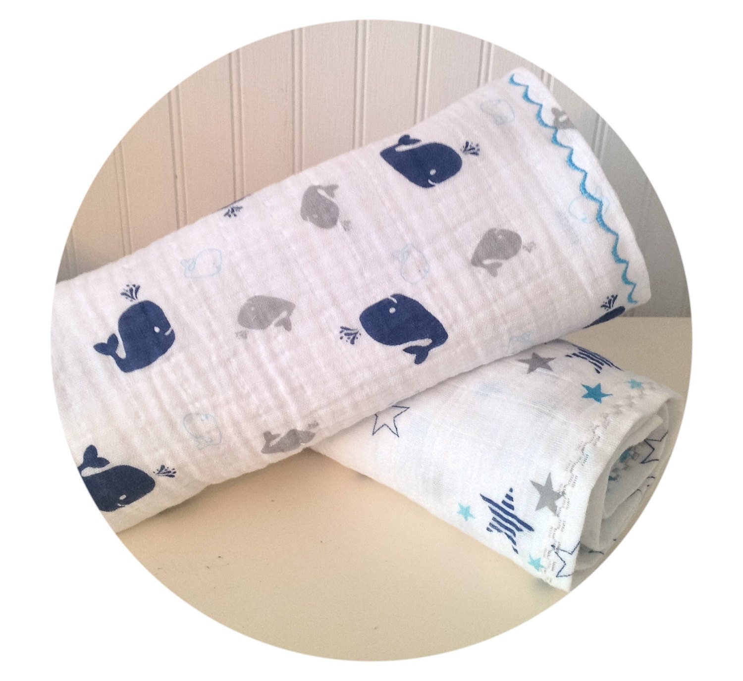 Whale baby blanket nautical blanket muslin blanket