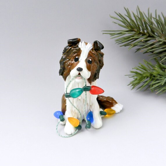 Collie Shetland Sheepdog Christmas Ornament Sable Lights