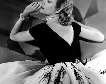 1950s Grace Kelly Dress from Rear Window... Gorgeous interpretation with FULL Tulle Layered Skirt...Vintage Wedding / Hollywood Party...