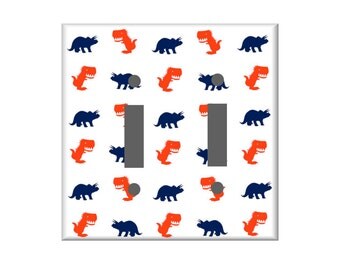 Dinosaur Switchplate Cover, Light Switch Cover Single, Triple Switchplate, Double switchplate, Your color choice