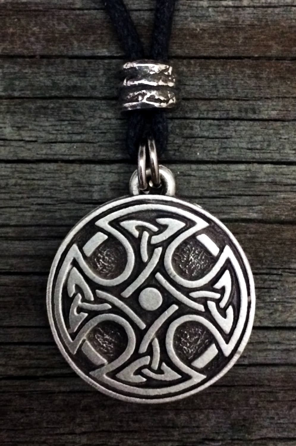 Round Celtic Cross Pewter Pendant