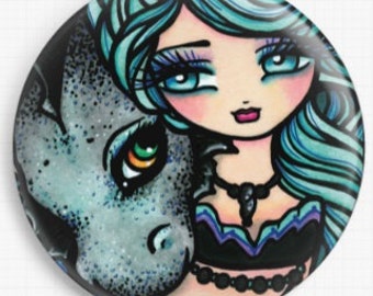 Dragon Needle Minder, Sasha & Jett Hannah Lynn, Cross Stitch Keeper, Fridge Magnet, Pattern Holder, Cross Stitch Accessory