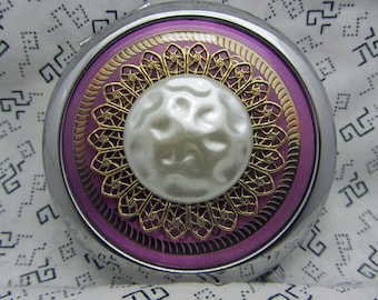 Purple Compact Mirror Bridesmaids Gift Moonscape Gift For Friend Comes With Protective Pouch