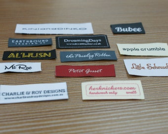 1200 Custom Text only Woven Labels, custom sewing labels, woven clothing labels, labels print, designer labels, personalized sewing labels