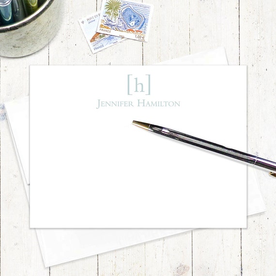 personalized note cards stationery set SIMPLY CLASSIC