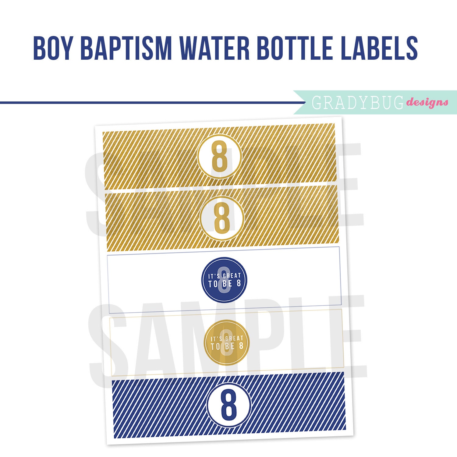 LDS Boy Baptism Water Bottle Labels Printable Drink Wrappers