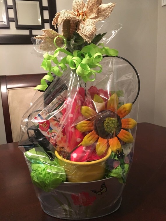 Gardening Gift Basket by Customeyesyourparty on Etsy