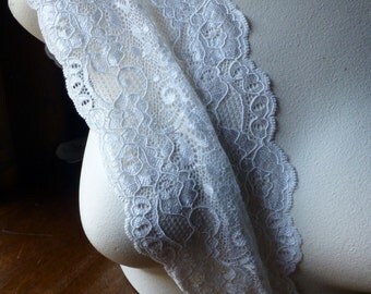 Ivory Cream Stretch Lace for Bridal, Headbands, Lingerie Design Str 1505