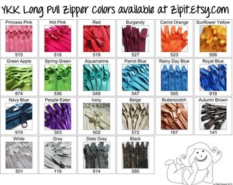 24 Inch 4.5 Ykk Purse Zippers with a Long Handbag Pulls Mix and Match- Your Choice of 25 Zippers