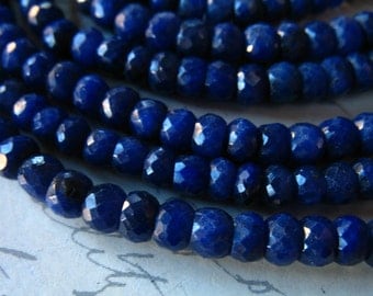 Shop Sale.. 5 10 25 pc, SAPPHIRE Beads Rondelles, Medium to Dark Blue, Luxe AAA, 3-4 or 4-5 mm, september birthstone dsa tr 34 45