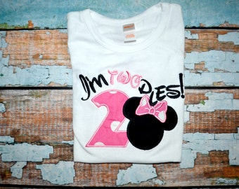 I'm twodles Minnie Mouse, Girls birthday Shirt, 2nd birthday shirt, Two
