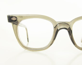 Vintage Mens Horn Rim Eyeglasses 1950s Glasses Titmus USA American Made 50s Rockabilly Olivine Dark Grey Hornrim Glasses Retro Chic