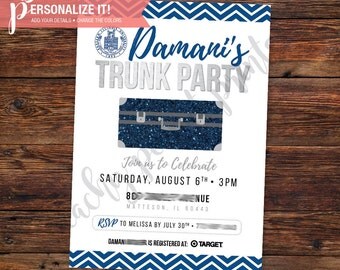 Trunk Party Invitation Going Away College High School Graduation Template // Personalized Printable Download // Custom Color // 5x7 -OR- 4x6