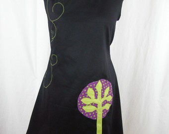 Dress Merlin tree black and purple polka dots