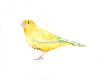CANARY Original watercolor painting 10x8inch