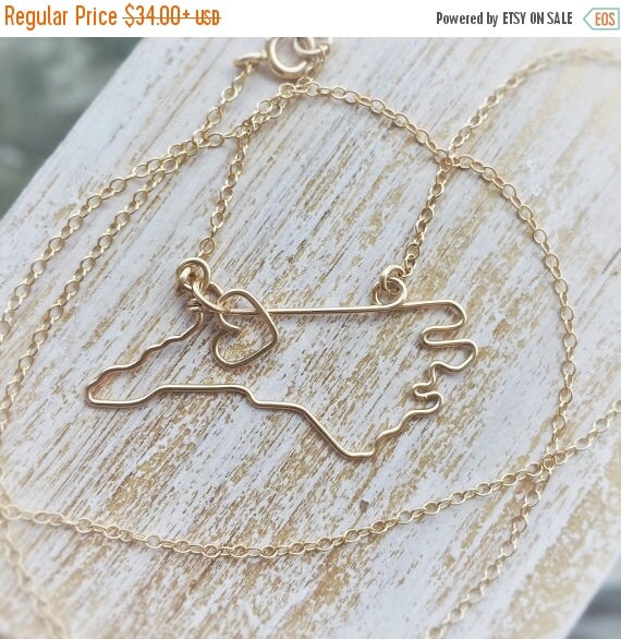 SALE North Carolina Necklace State Necklace Custom by theFolk