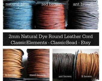 2mm Leather Cord, Round Leather Cord, Colored Leather Cord, Leather Cord, 2.0mm leather cord, 2mm Leather Cord