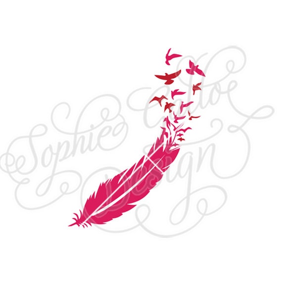 Download Bird Feather Tattoo SVG DXF PNG digital download files