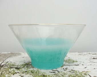 Vintage Large West Virginia Glass Blue Blendo bowl