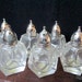 Vintage Crystal Individual Salt and Pepper Shakers, set of six, FB Rogers Silver Company, Hexagon Shape